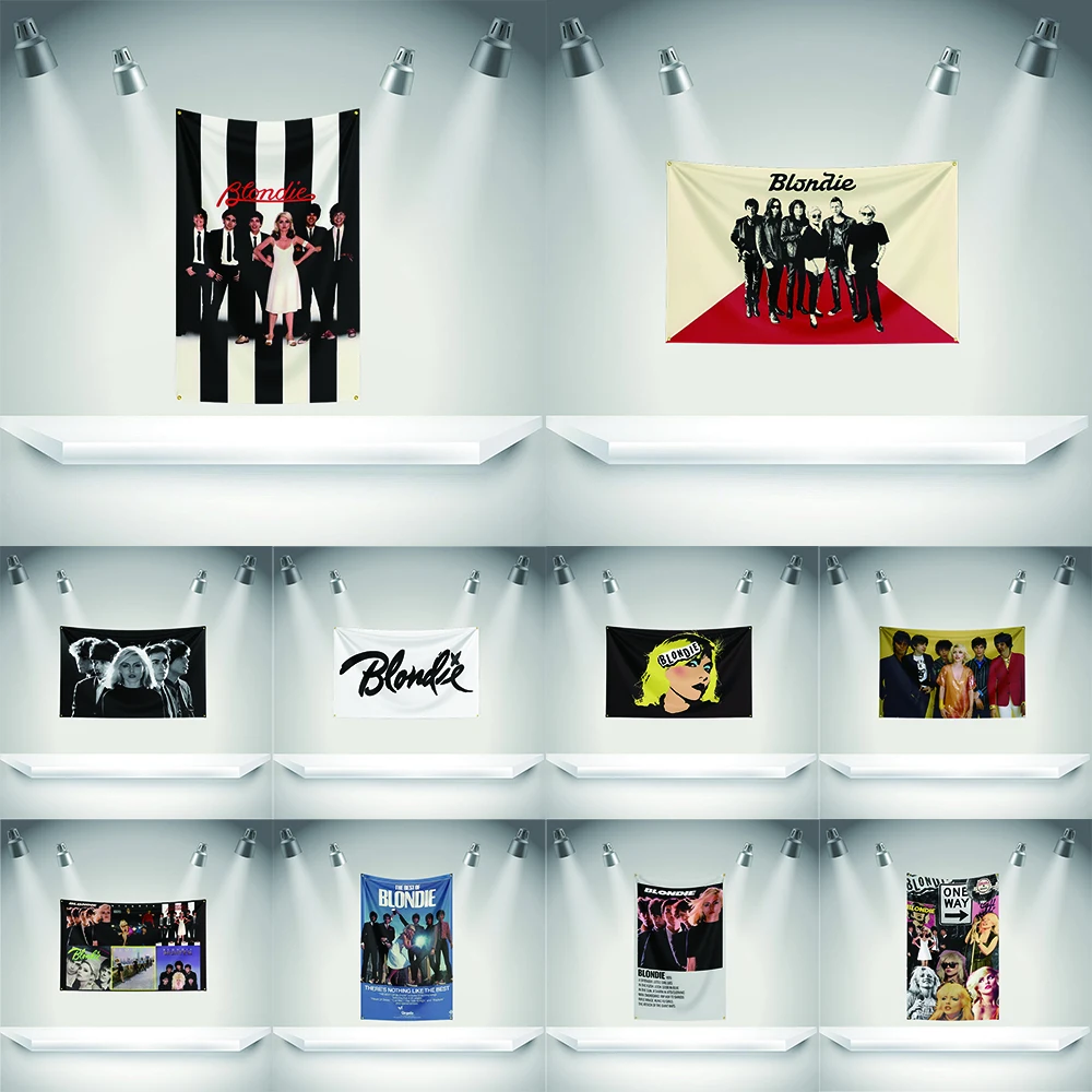 

B-Blondies Flag Rock Music Band Banner 3x5ft with Brass Grommets HD Printing Tapestry Exhibition, Music Band Fans, Garage Decor