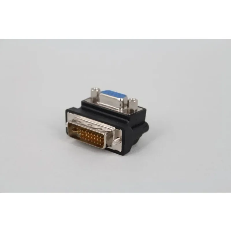 DVI Male To VGA Female 90 Elbow Adapter VGA To Male To Female DVI (24+5) Connector Connected To Computer HD