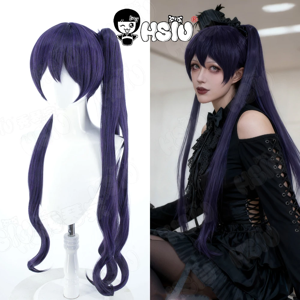 

Tsumugi Kano Cosplay Wig HSIU 100Cm black purple Long hair Synthetic Wig+Wig cap Game Variable Baricade Cosplay Wig