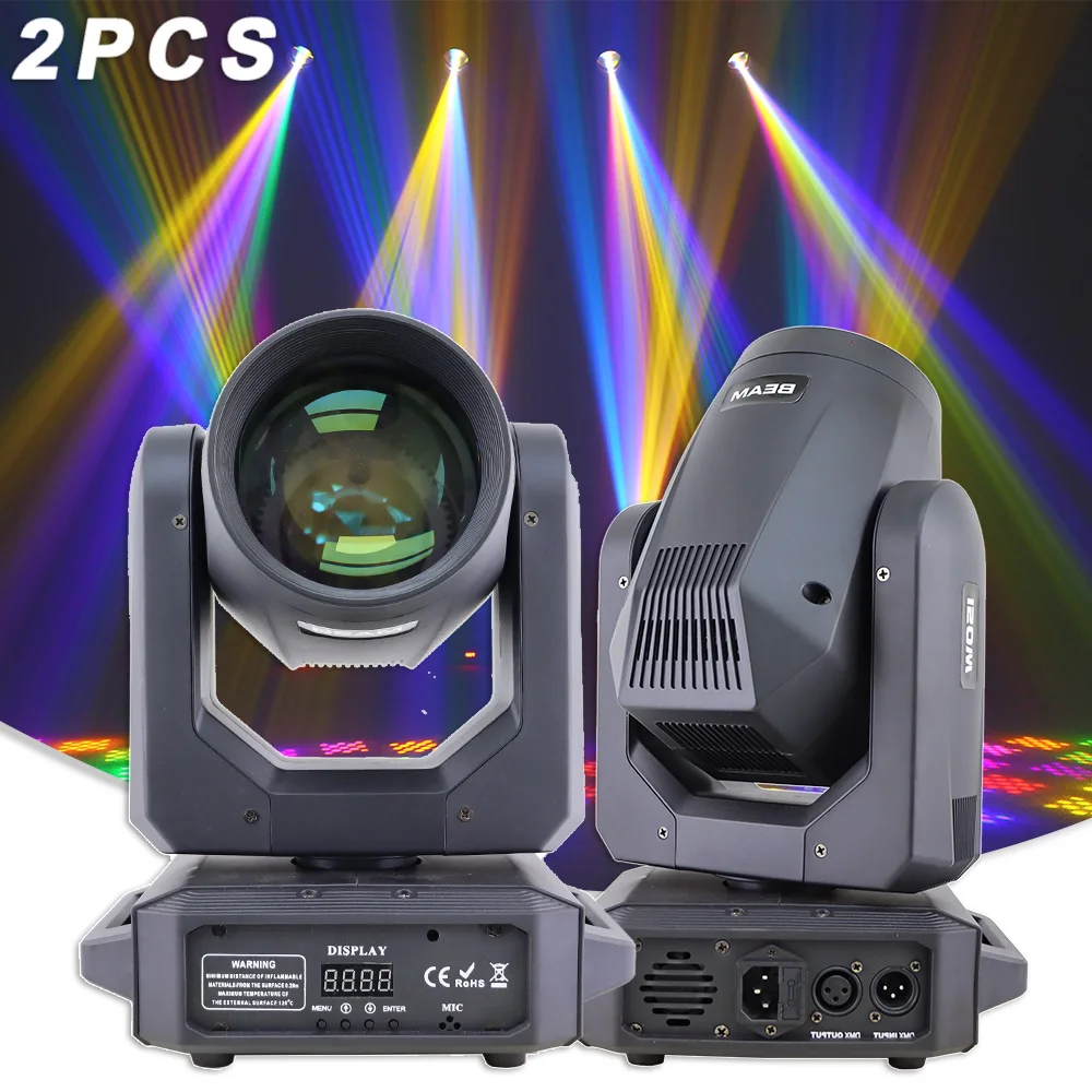 yuer beam spot moving head rainbow strobe effect dmx music control casamento audiencia iluminacao de palco dj disco lampada led 200w 01