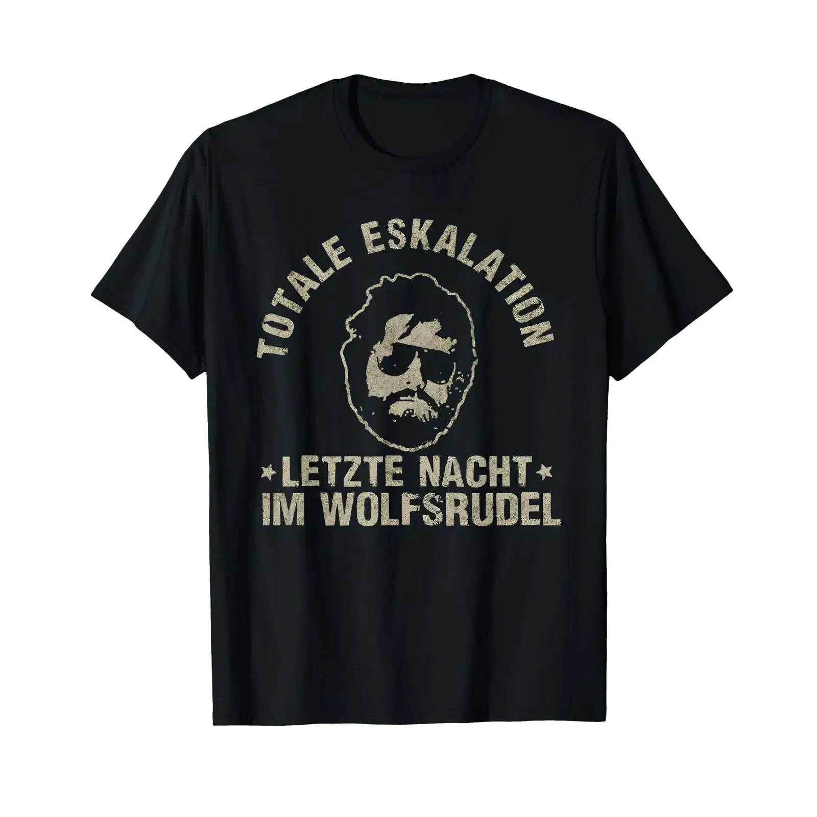 Total Escalation Last Night In the Wolf Pack Funny Sayings T Shirt black vintage Washed Stretched Unisex Casual fashion