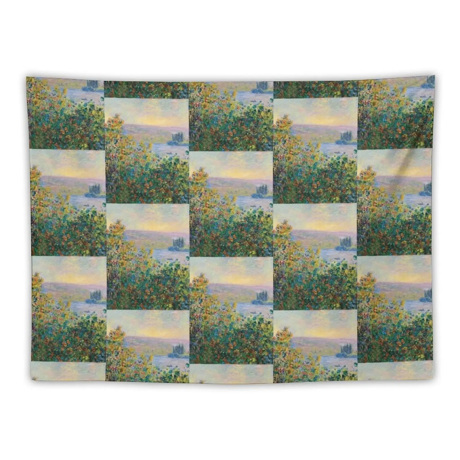 

New Claude Monet - Flower Beds at Vétheuil Tapestry Home Decorations Room Aesthetic Decor