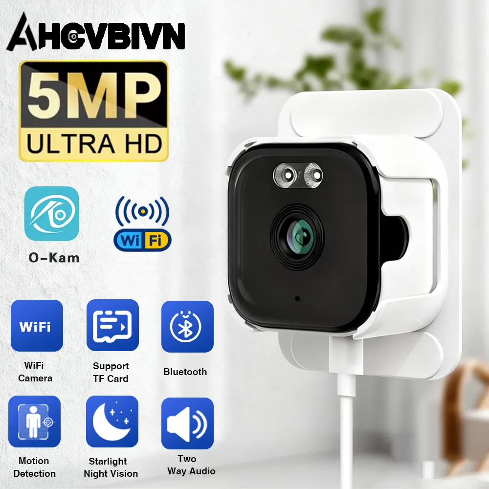 

5-мегапиксельная оконная камера 2,4G/5G Wi-Fi, внутренние камеры для домашней безопасности, цветное ночное видение, обнаружение движения, 24/7 запись, быстрая установка