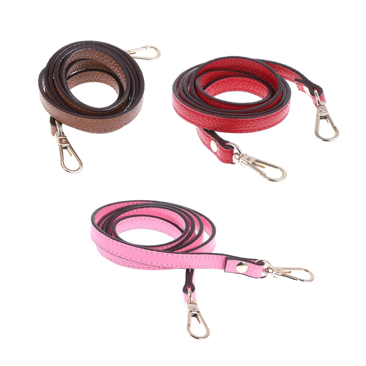 حزام كتف عريض وردي بنمط مزدوج الجوانب، حزام بديل غير قابل للتعديل لحقيبة يد المحفظة عبر الجسم