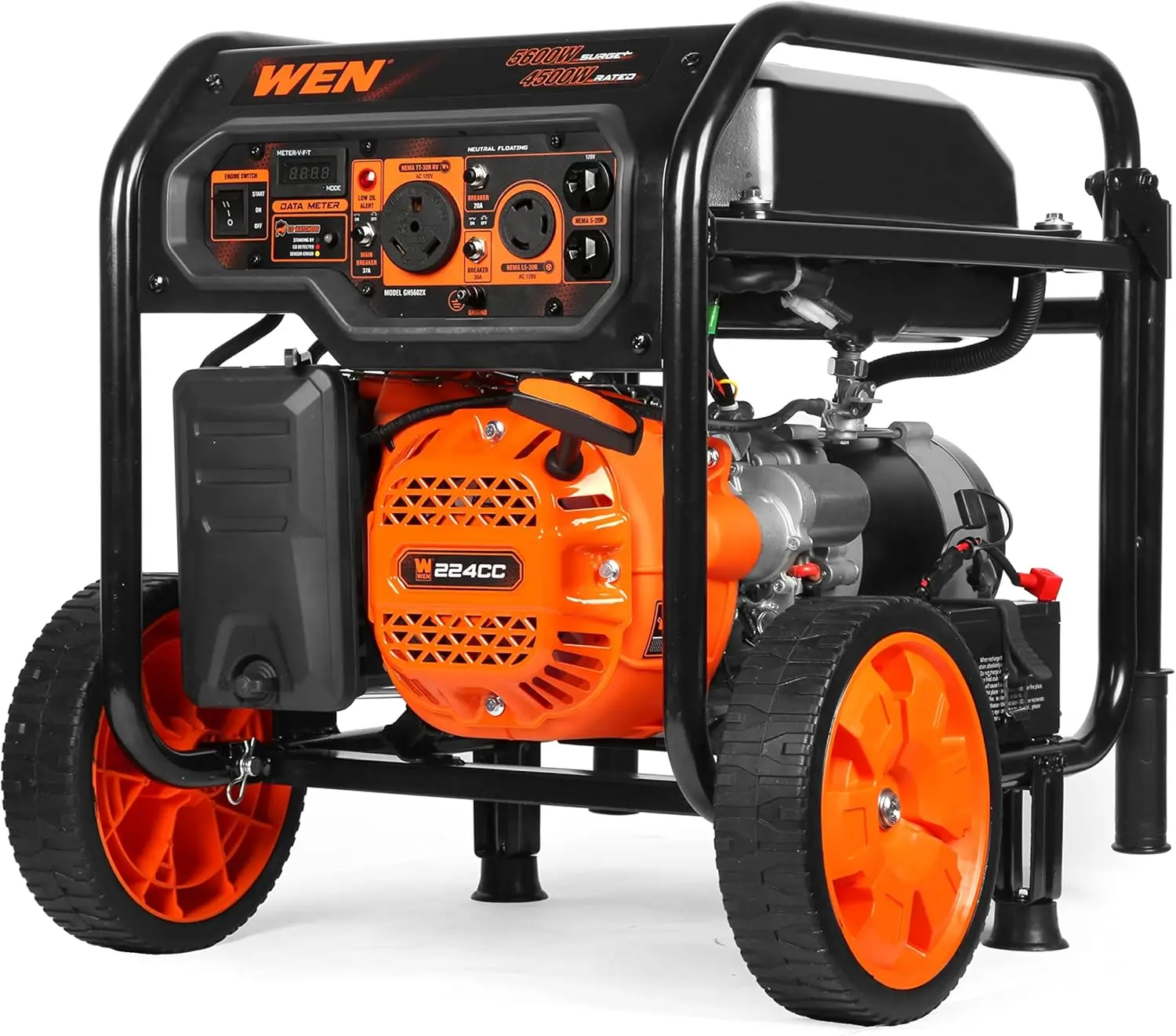 5600- Portable Generator, Electric Start, 224cc, Transfer-Switch and RV-Ready with CO Shutdown Sensor (GN5602X)