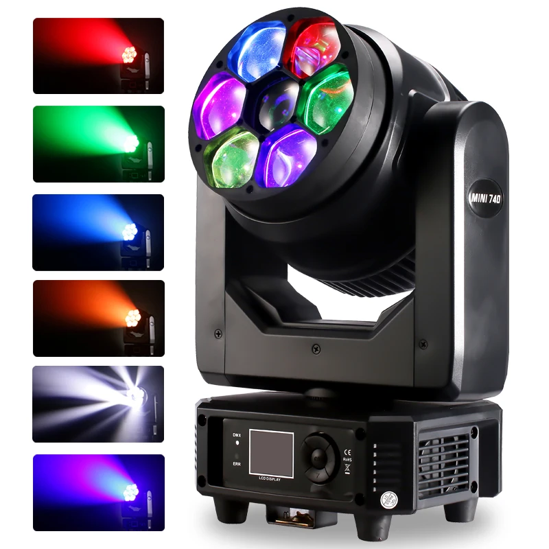 Stage Moving Head Lights 7*40W Bee Eye Beam Zoom Light With Sound Activated DMX Control For DJ Disco Party Nightclub Wedding KTV