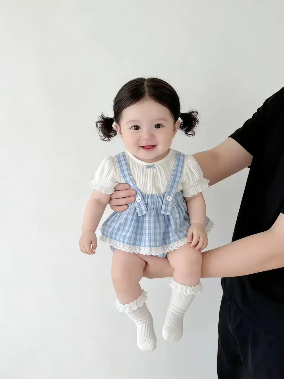 Summer Sweet Baby Girl Bow Strap Jumpsuit Summer Princess Style Short Sleeved Cute and Beautiful Kids Rompers Dress