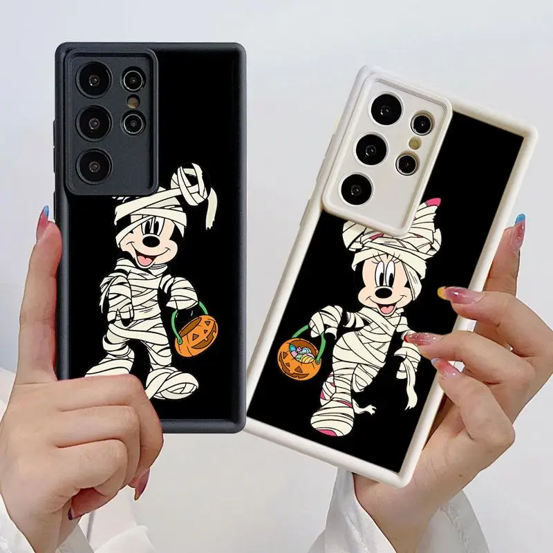 Disney Mickey Minnie Happy Mummy Halloween Liquid Silicone Phone Case for Samsung Galaxy S24 Ultra S23 S22 S21 Plus S20 FE Cover