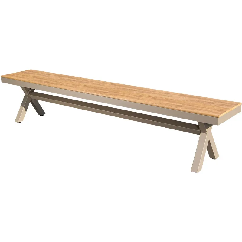 

Outdoor plastic wood long table bench outdoor yard bench courtyard leisure seat plastic wood single table without armrest stool