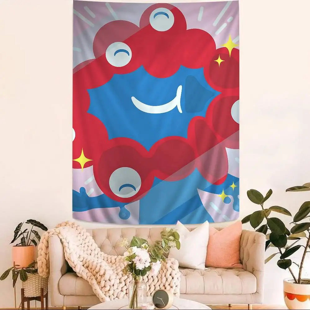 Mascot Myaku Myaku Colorful Tapestry Wall Hanging Hanging Tarot Hippie Wall Rugs Dorm Wall Art Decor