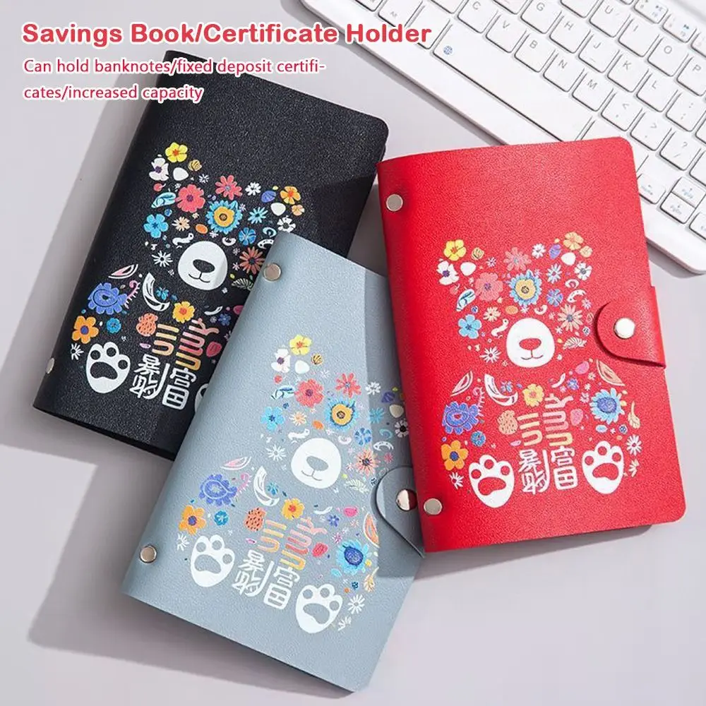 Holen Sie sich reich an der Nacht, Geldspar-Herausforderungsordner, wohlhabender Bär, 100 Umschläge, Geldumschläge, wiederverwendbares PU-Material