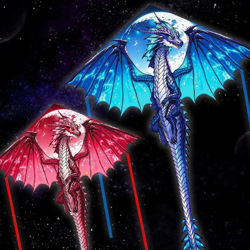 1 Stuk 1.4M Grote Dragon Kite Voor Kinderen En Volwassenen Enorme Pterosaur Kite Kom Staart Gemakkelijk Te Vliegers outdoor Speelgoed