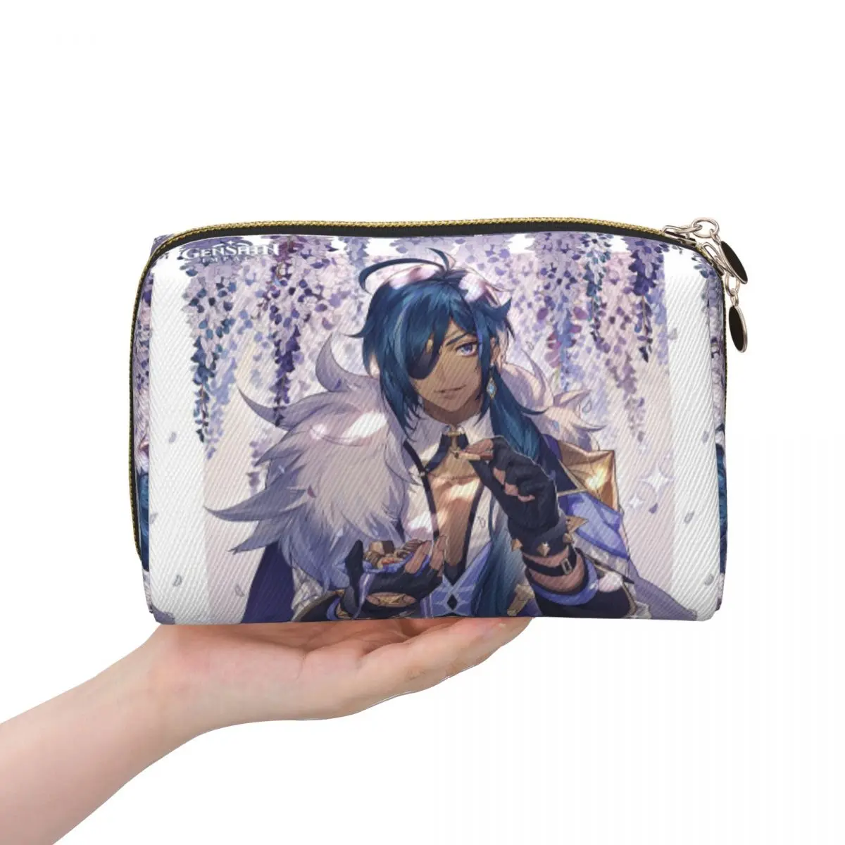 Kaeya Game Genshin Impact Anime Women Cosmetic Bag Travel Makeup Organizer Pouch Toiletry Storage Dopp Kit Box