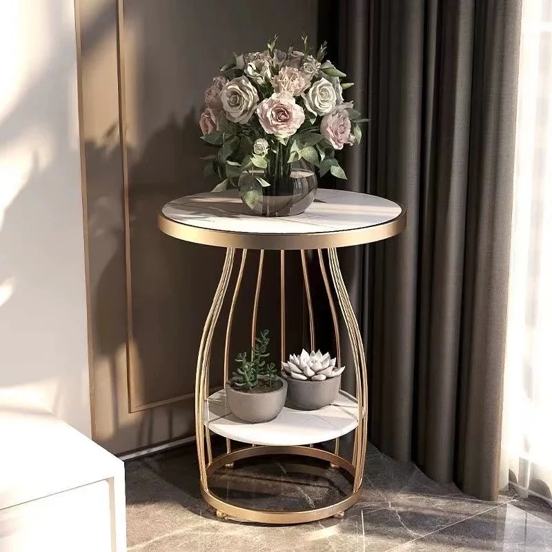 

#Modern Nordic Minimalist Small Coffee Table with Marble Top Steel Side Table for Home Furniture Use Living Room Balcony Bedroom