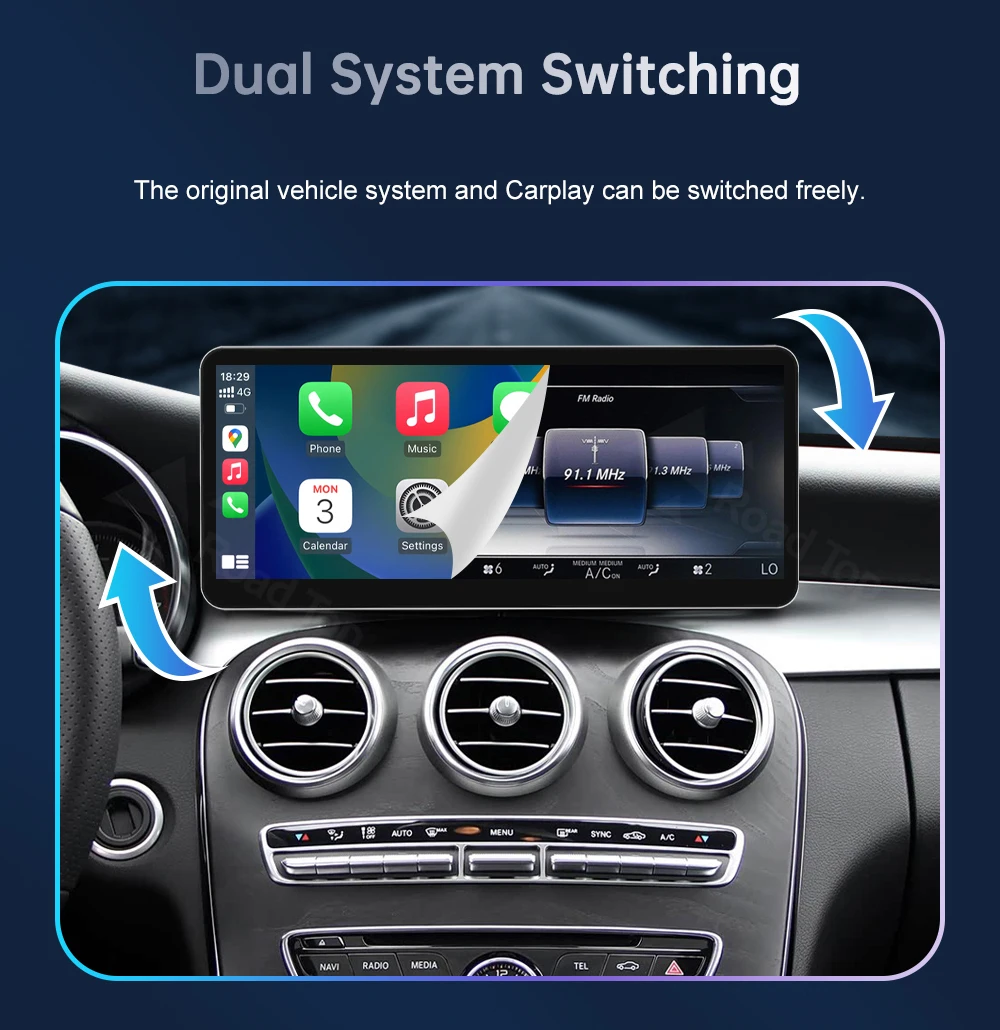 Multimedia-Display für Benz C-Klasse W205 GLC V-Klasse W447 2015-2019 NTG5.0 Touchscreen Wireless Carplay Navigation Android Auto – Detail 9