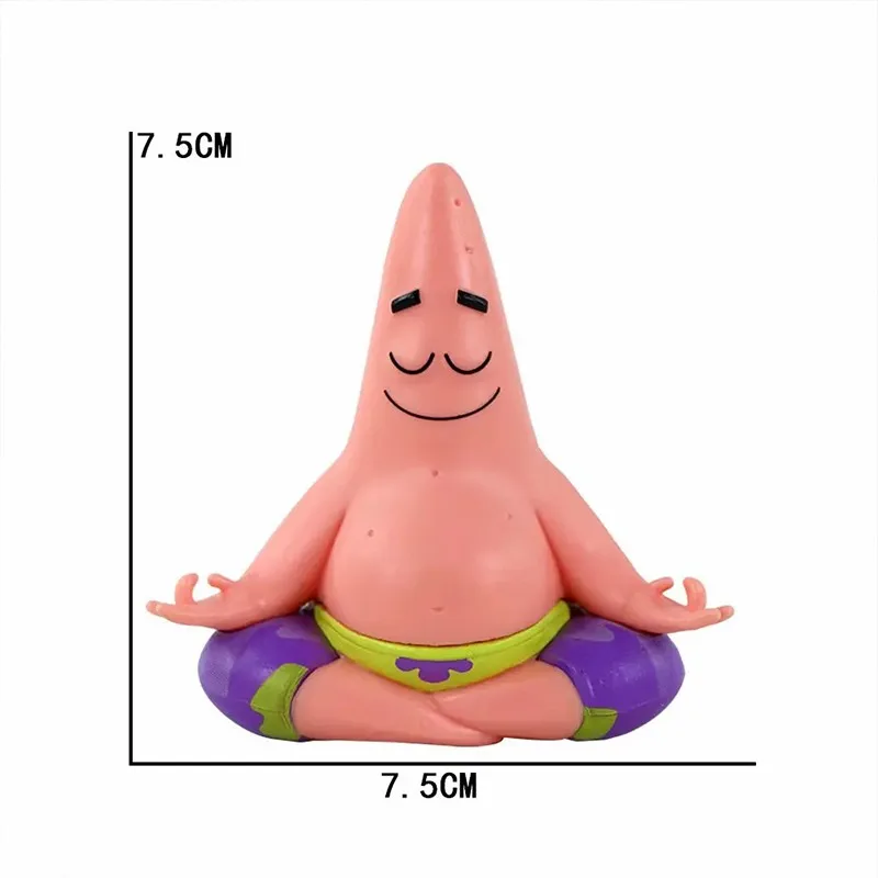 

in stock 7cm Cartoon Anime SpongeBob GK Sitting Posture Patrick Star Figure Toy Statue Desk Decor Birthday Gift