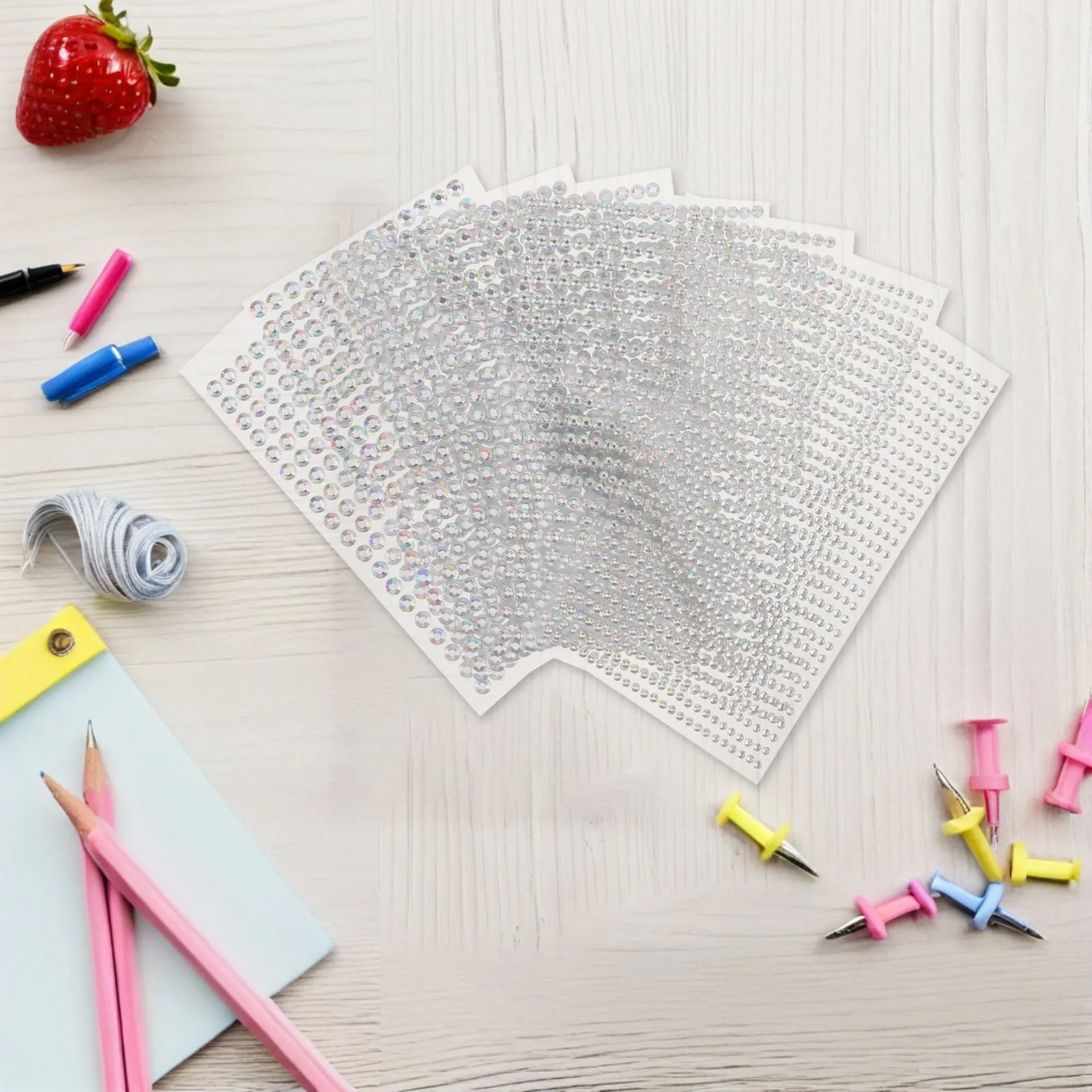 

8 Sheets Kids Gemstone Stickers Self Adhesive Rhinestone Stickers for DIY Crafts Scrapbooking School Supplies Phone Case