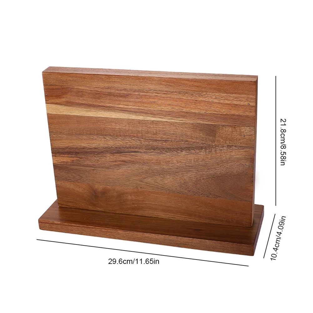 Blocco magnetico per coltelli in legno Supporto per coltelli universale bifacciale Supporto per espositore da cucina Organizzatore per riporre coltelli da lavello Bancone per rack