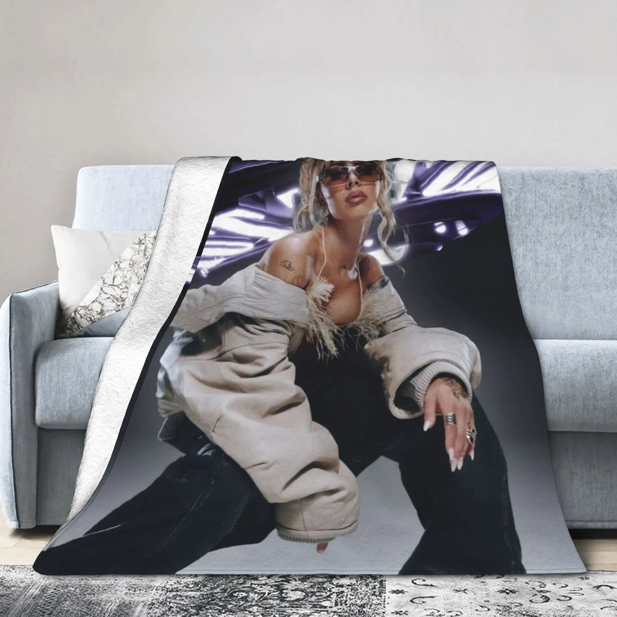 Koc Tini Futttura Tour, miękki polar koralowy, pluszowy, uroczy prezent, koce do rzucania, narzuta