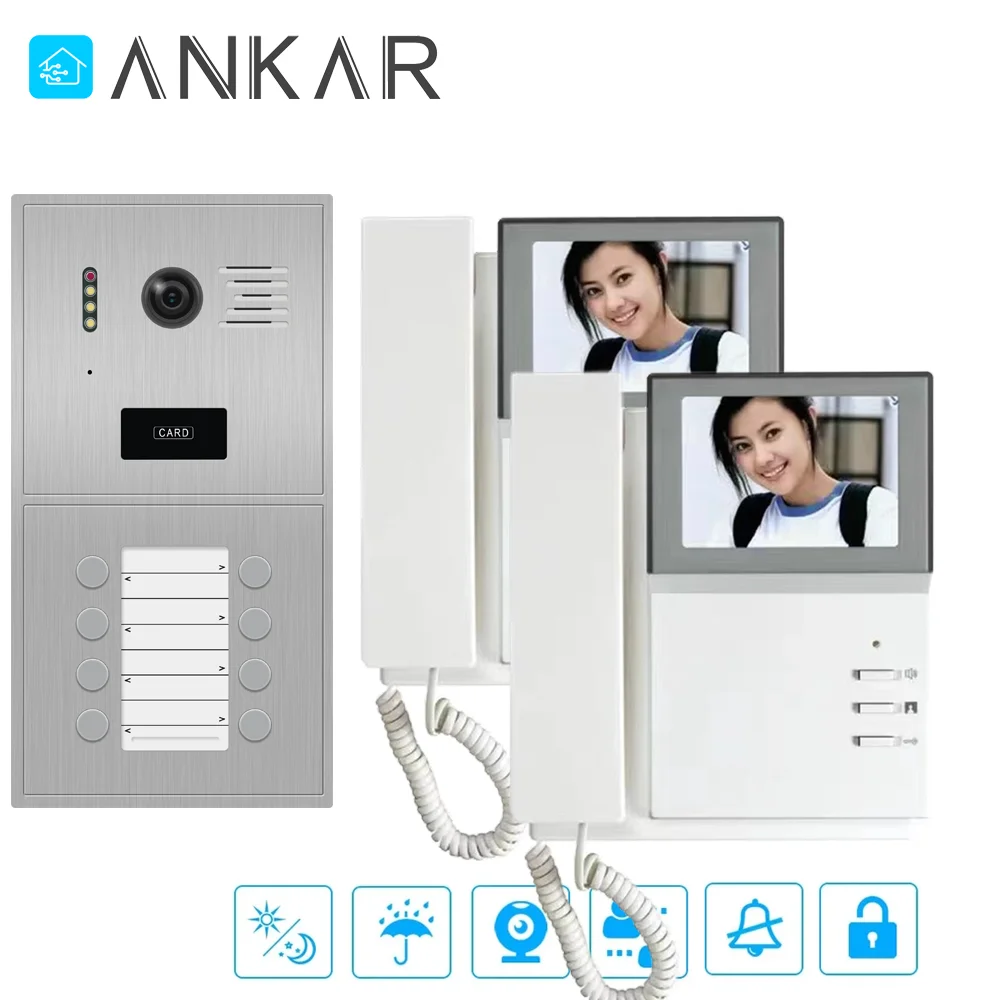 Ankartech rfid自動屋外用電話、ハンドセット付き、防水屋外ステーション、2つの家用の名前バッジ、4線式