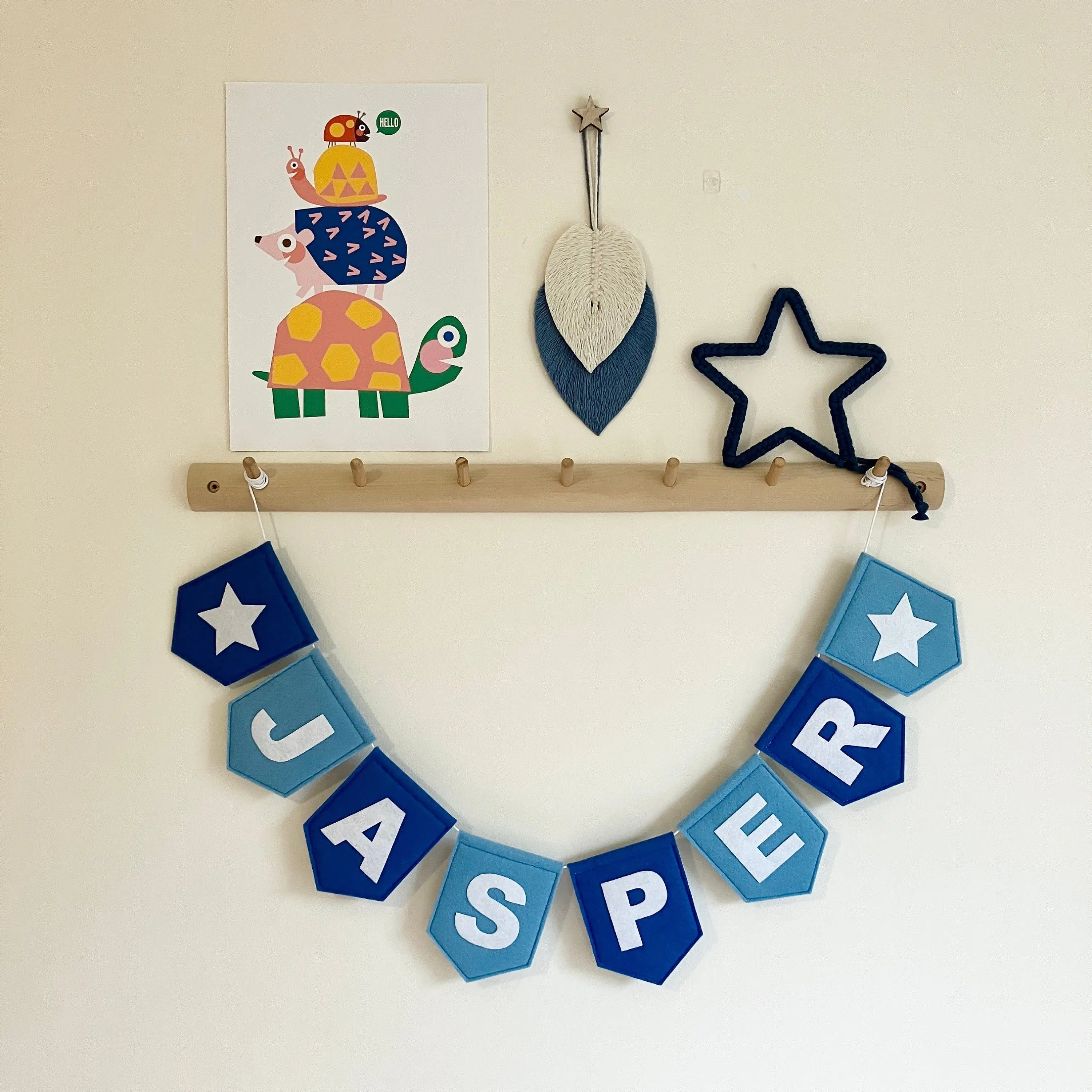 Personalized Blue Felt Name Bu - Baby Nursery Bunting review and price