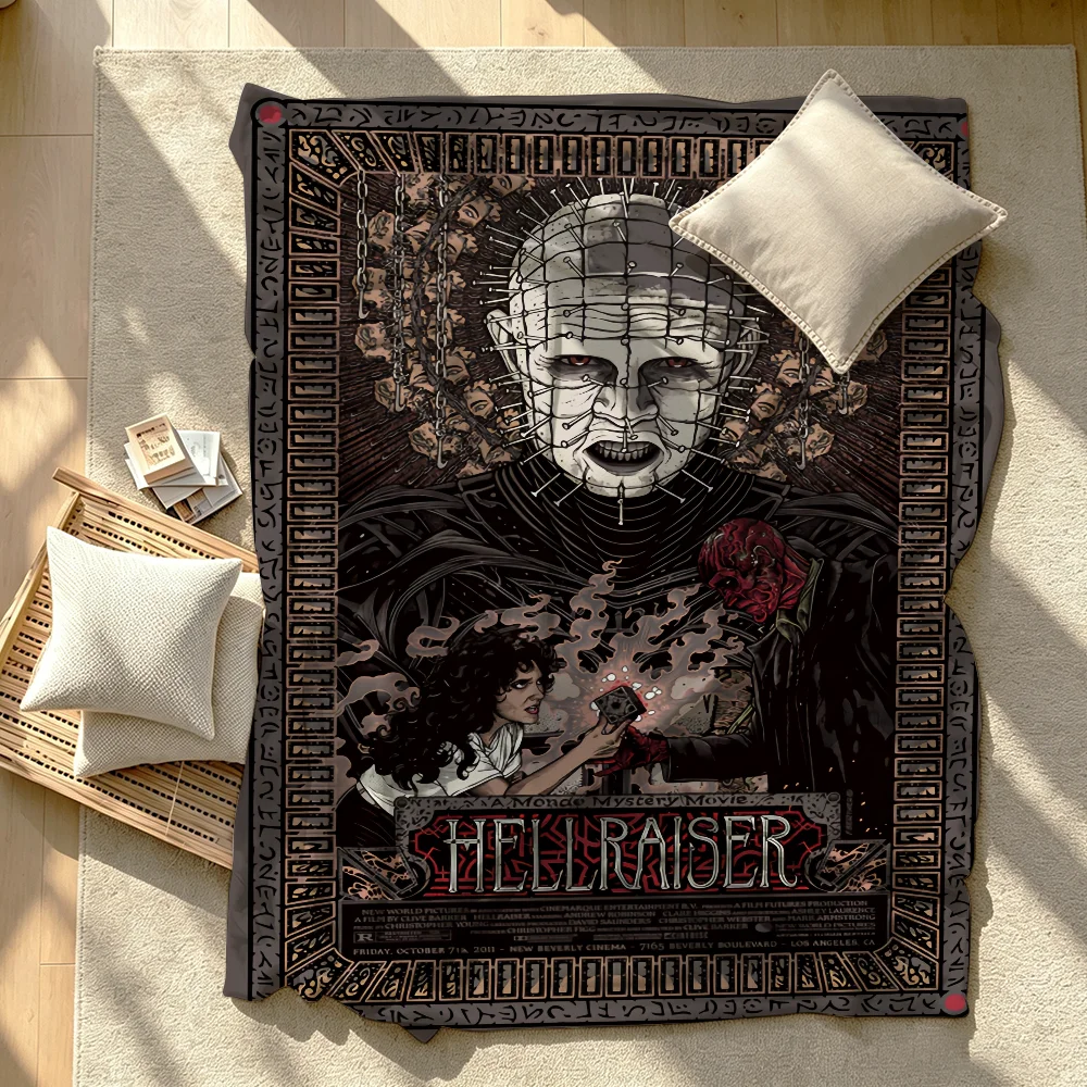 Movie Hellraiser Pinhead Blanket Soft Warm And Thick Perfect For Bedroom Living Room Bed Sofa Camping Picnic Office Gift