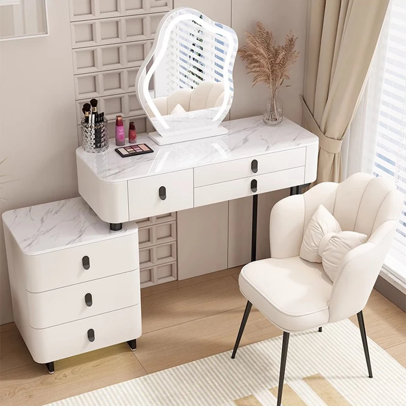 

Minimalist White Dressing Table Drawer Organizer Stylish Makeup Dressing Table Simple Nordic Chair Tocador Moderno Furniture