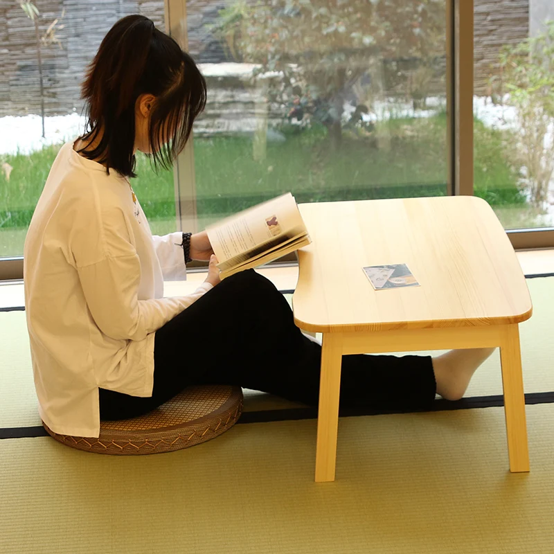 Yamagata-Japanese Tatami Small Coffee Table, Foldable, Solid Wood, Low Table, Bedroom, Bay Window, Room Table