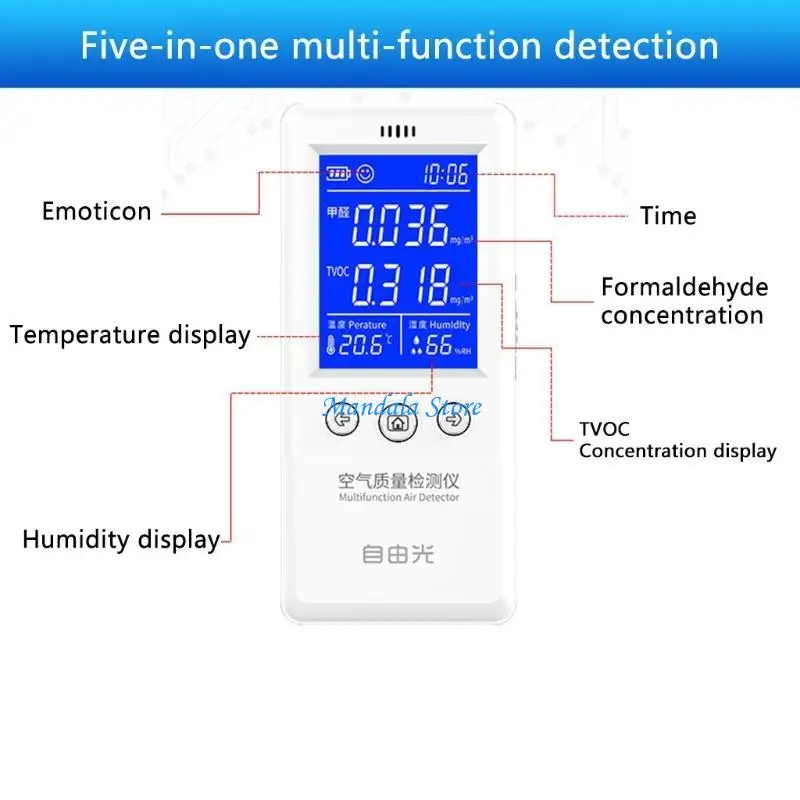 U2JC 1 Pcs Air Quality Monitor Detector for Formaldehyde TVOC for Home Office