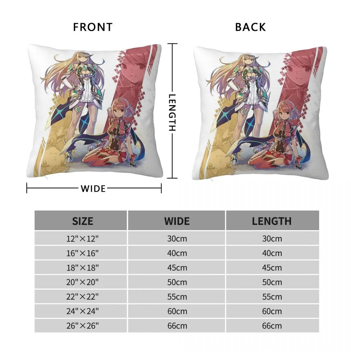 Xenoblade Chronicles 2 Pillowcase Polyester Linen Velvet Printed Zip Decor Home Cushion Cover