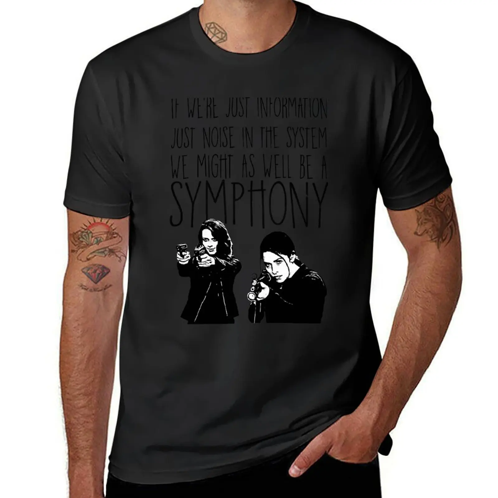 Wurzel und Schal-Symphonie-Person von Interesse T-Shirt Jungen Tier druck plus Größen ästhetische Kleidung T-Shirt Männer