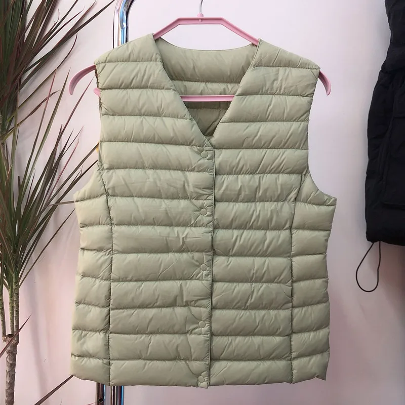 2024 New Arrivals 90% White Duck Down Liner Vest Ultralight Puffer Jackets Female Sleeveless Duck Down Waistcoat Warm Jacket