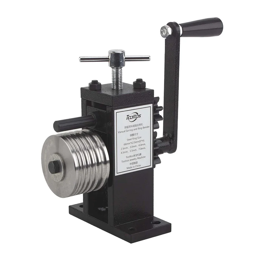 

Auble Hand Cranked Jewelry Bender Machine Steel Roller For Ring Bangle Earring Making, Manual Bracelet Bending Tool