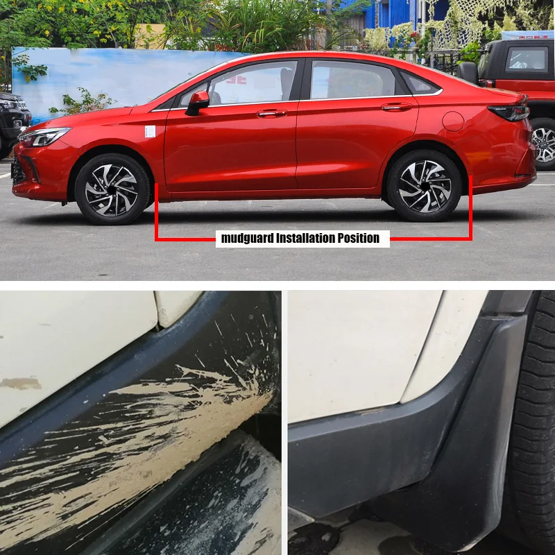 TONLINKER Car Mudguard For BAIC U5 Plus Sedan 2023- Mudguards Splash Guards Front Rear Fender Mudflaps Accessories