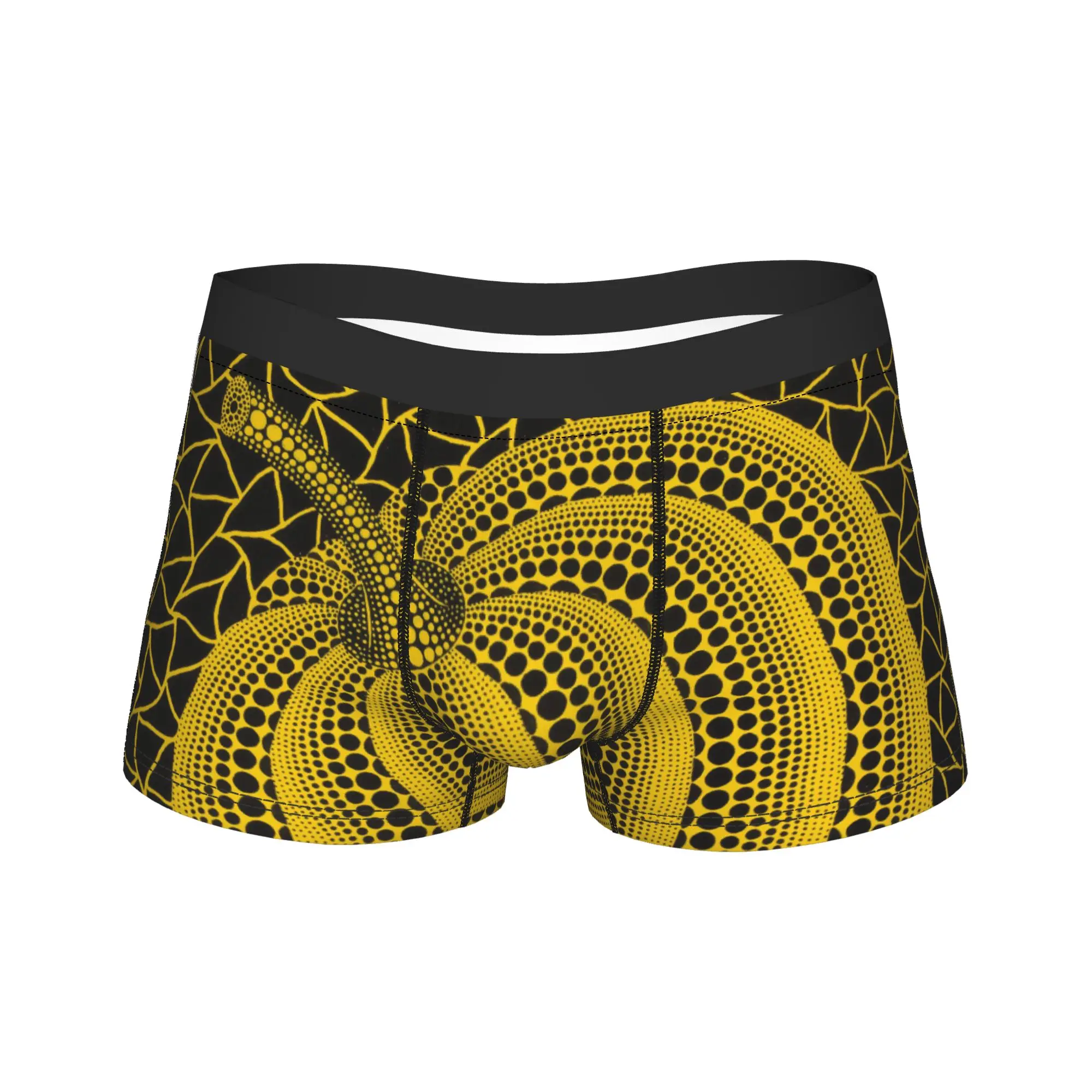 Men Y-Yayoi Kusama Pumpkin Long Underwear  Funny Boxer Briefs Shorts Panties Male Breathable Underpants Plus Size