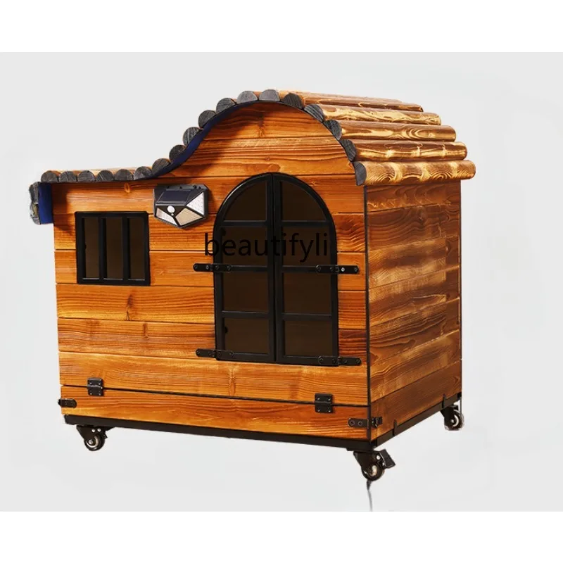 

Outdoor Kennel Dog Crate Outdoor Wooden Dog House Villa Dog House Rain-Proof and Cold-Proof Four Seasons Universal Winter Warm