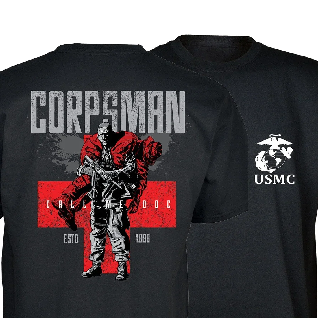 

US Marine Corps Corpsman Call Me Doc T-Shirt 100% Cotton O-Neck Short Sleeve Casual Mens T-shirt Size S-3XL