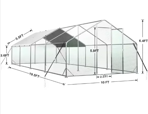 

Большой металлический бег для курятника 8х3х2м