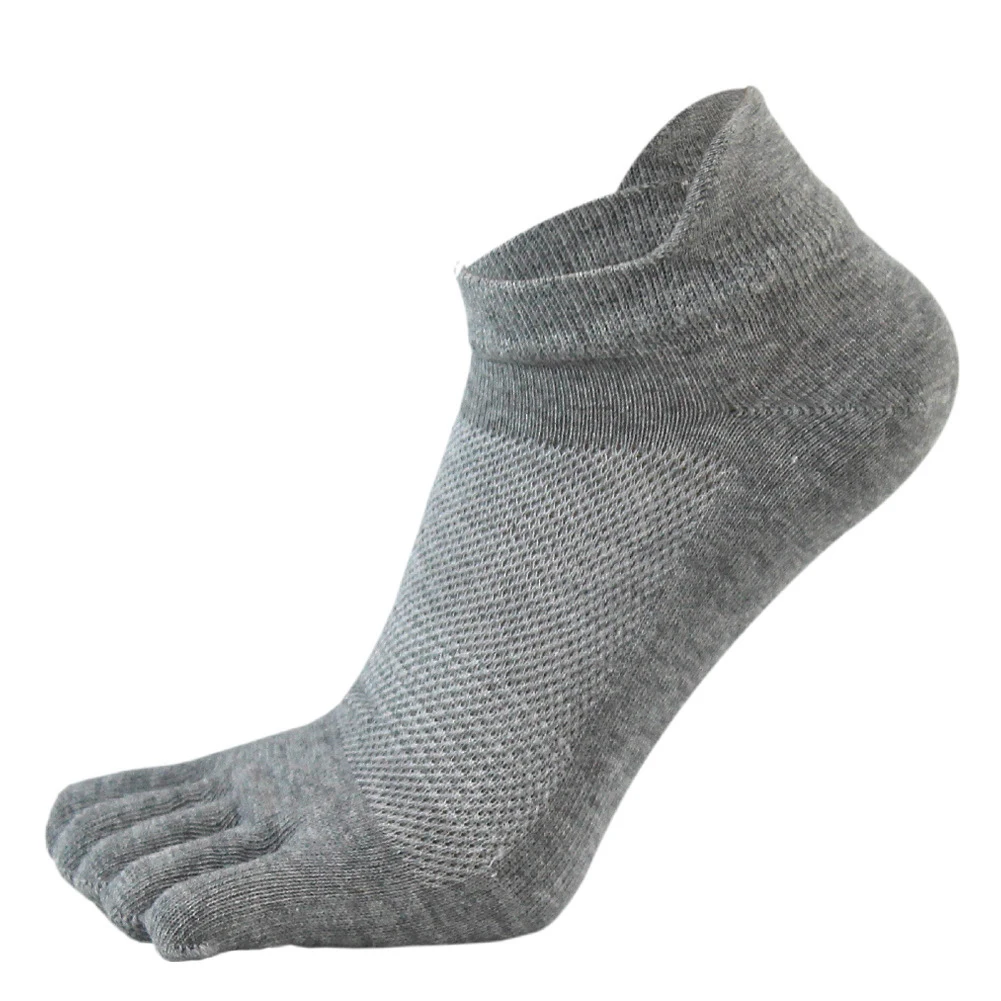 1 Pairs Men’s Cotton Breathable Five Finger Toe Socks Cotton Ankle Casual Sports Low Cut Sweat Absorption Male Split Toe Sock