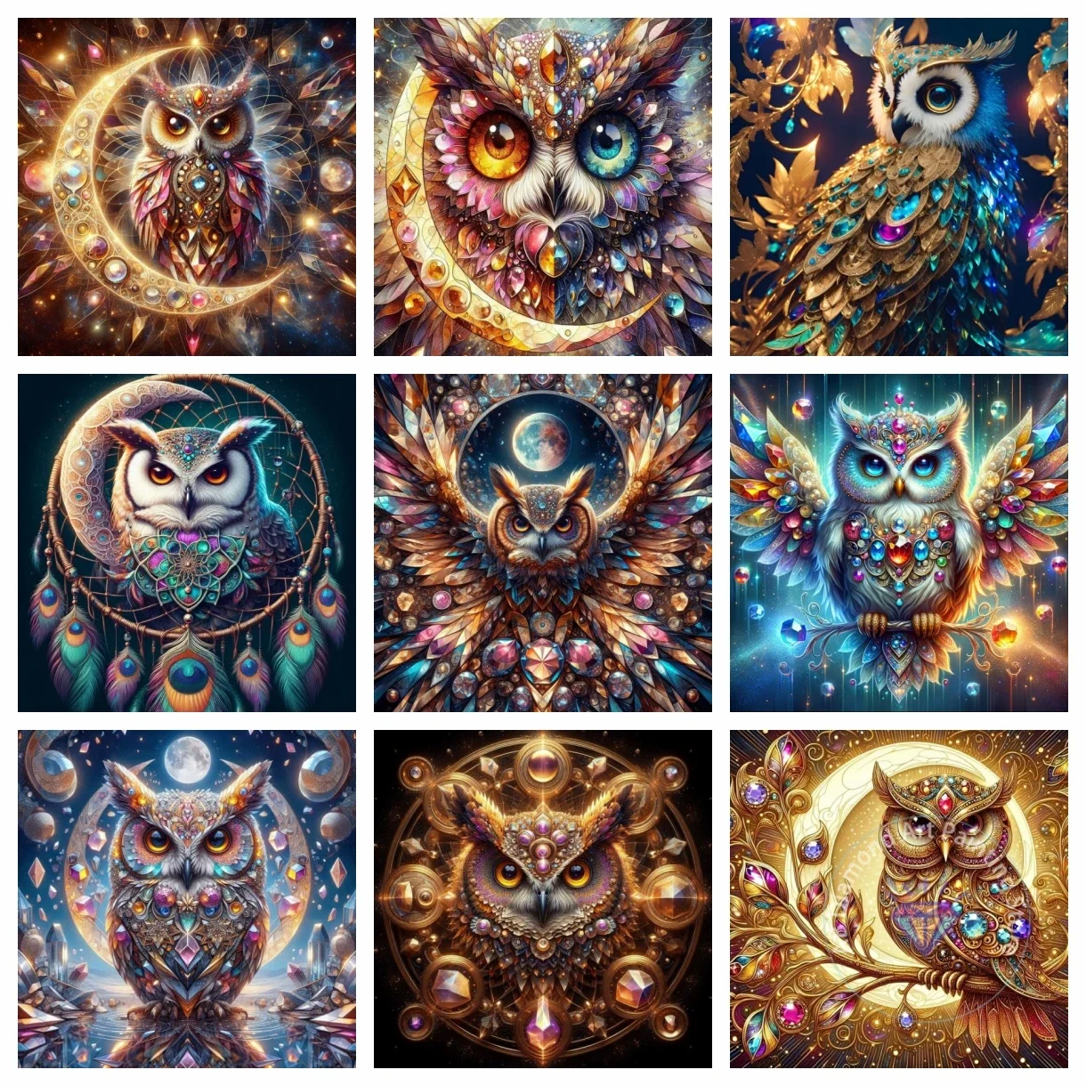 

Owl in the Moonlight AB Diamond Painting Kit 5D DIY Diamond Embroidery Cross Stitch Handmade Art Gift Crafts Home Decor