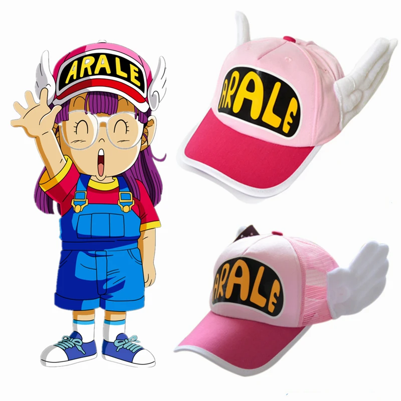 Anime Dr SLUMP Cosplay Arale Unisex para niños, sombrero con bloqueo de Color, actuación en escenario, regalos de vacaciones