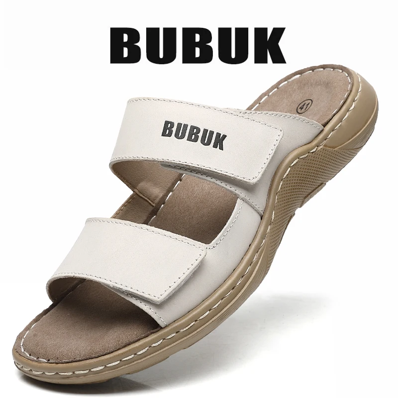 Sandalias deportivas de piel de vaca de primera capa para hombre, sandalias antideslizantes para exteriores con punta abierta, zapatos casuales para hombre, zapatos de playa de moda para actividades al aire libre, Li