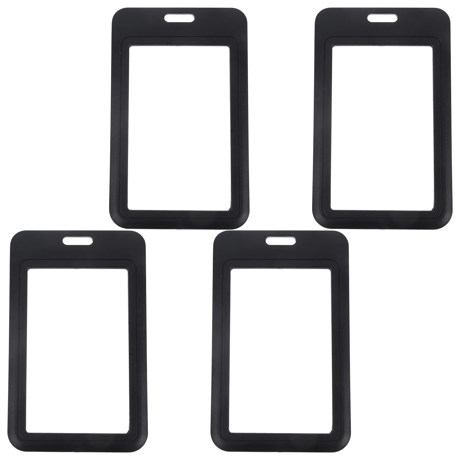 4pcs Hard Plastic Visible Card Sleeves for ID Cards, Credit Cards & Badges – Protective Multi-Functional Holders