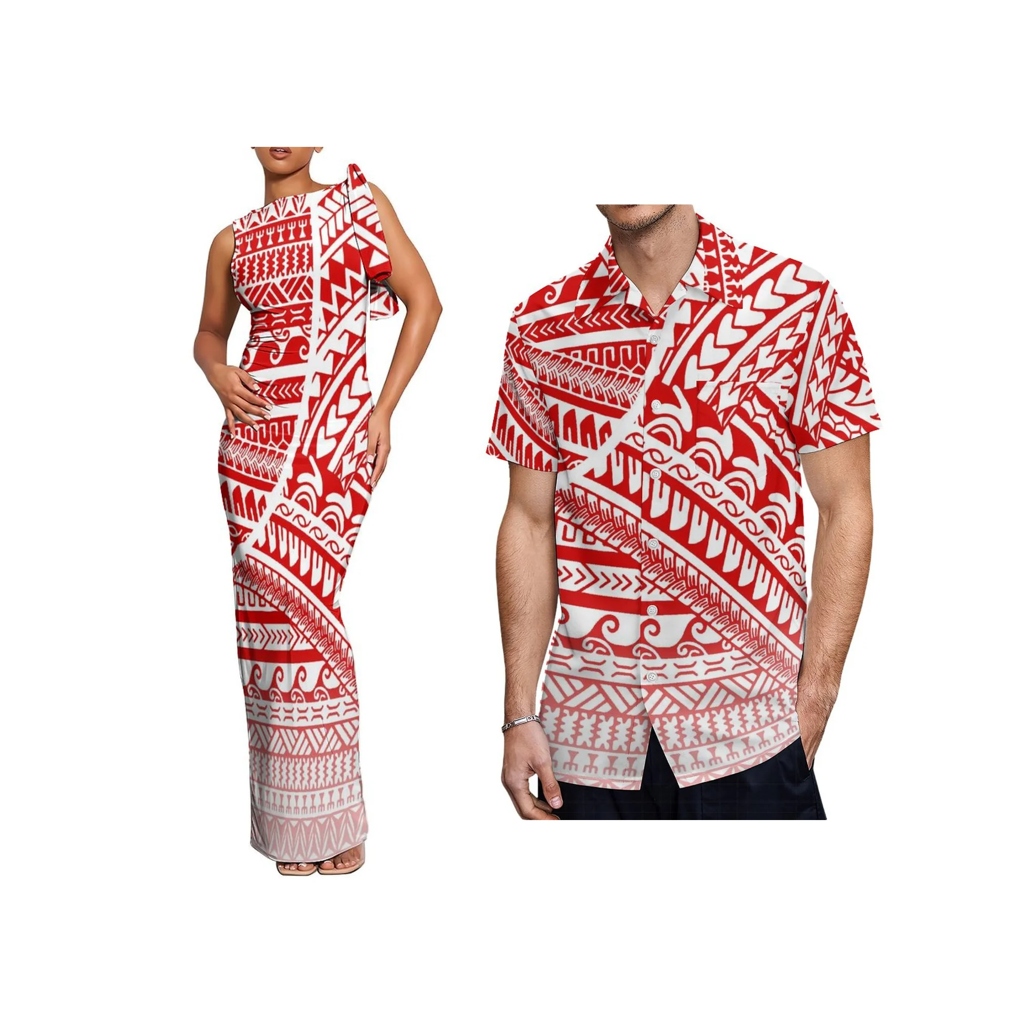 Samoa Island Design Long Maxi Wrap Dress Custom Logo Summer Lace Up Stacked Elegant Ladies Sleeveless Samoan Dress