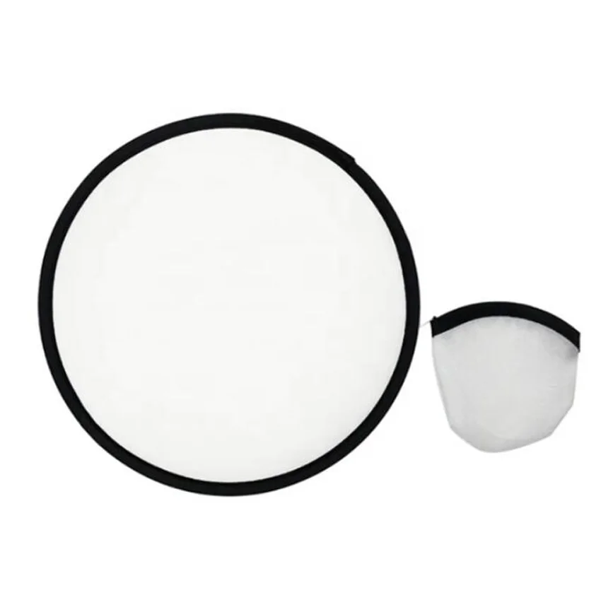 100pcs Foldable Flying Disc Sublimation Blank Hand Fan Protable Summer Cooling Fan With Sorage Pouch For Outdoor Beach Camping