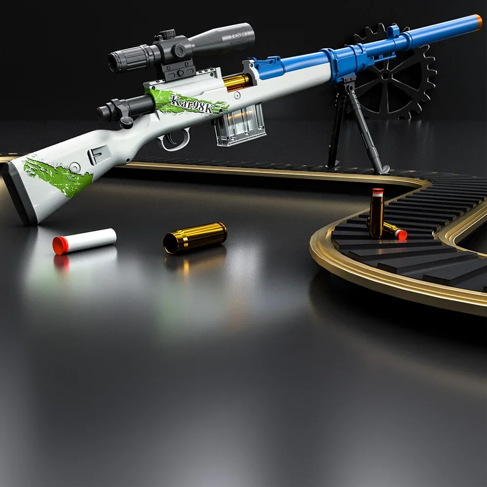 Fucile da cecchino Pistola giocattolo Pistola realistica a proiettile morbido Grande manuale Blaster Armi softair Adulti Ragazzi Giochi all'aperto Combattimento CS