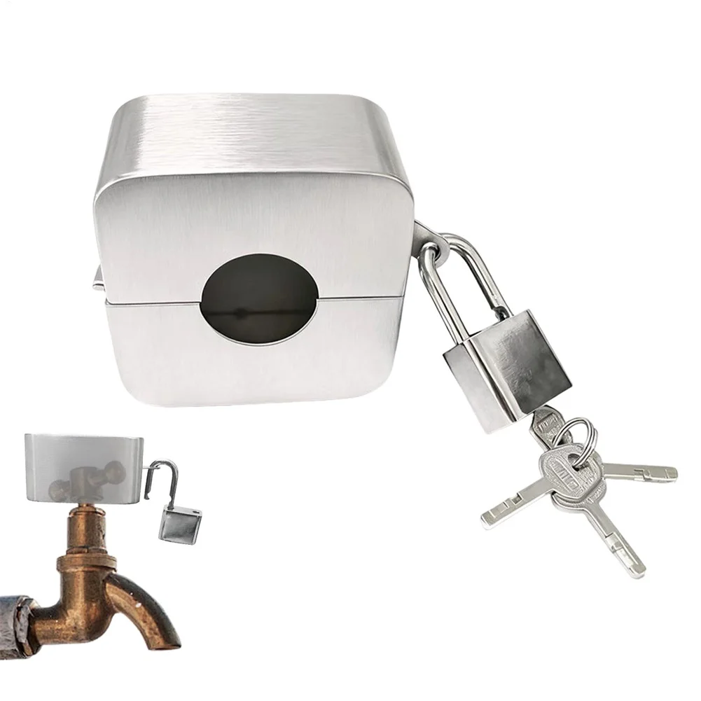 Heavy-Duty Outside Faucet Lock In Stainless Steel, Secure Water Tap Cover With Keys For 1.3 To 2.5 Inch Valves For Garden Yard