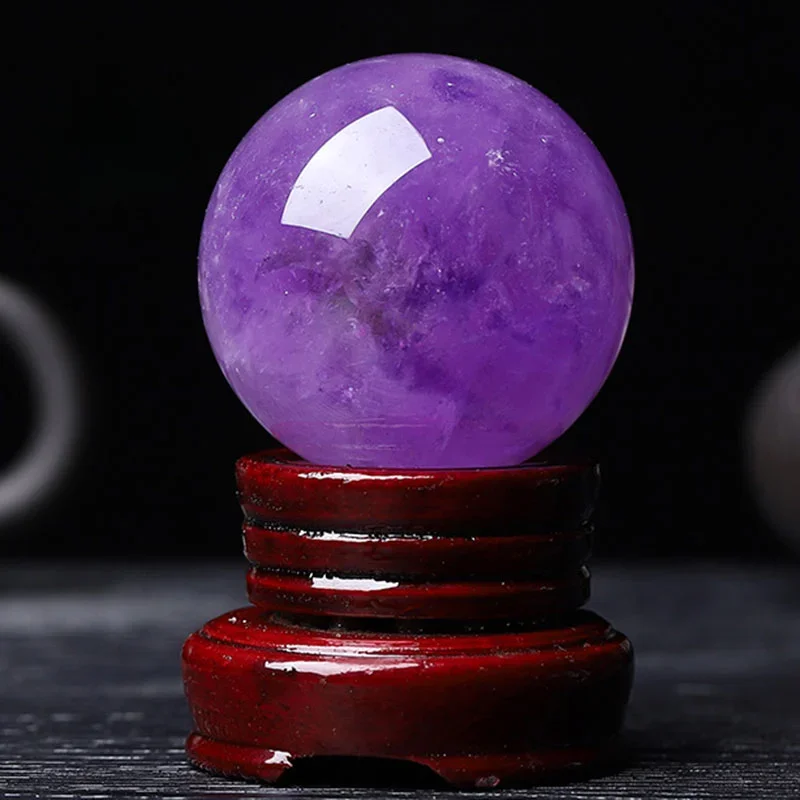 purple crystal ball ornament natural rough stone purple gas Donglai lucky living room office desktop decoration