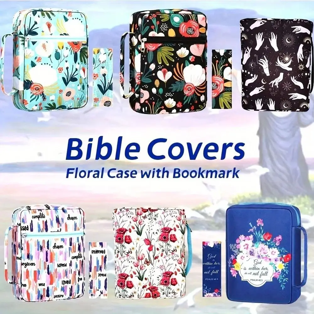 

New Portable Bible Cover Stylish Functional Bible Carrying Case Zipper Book Bag Outdoors