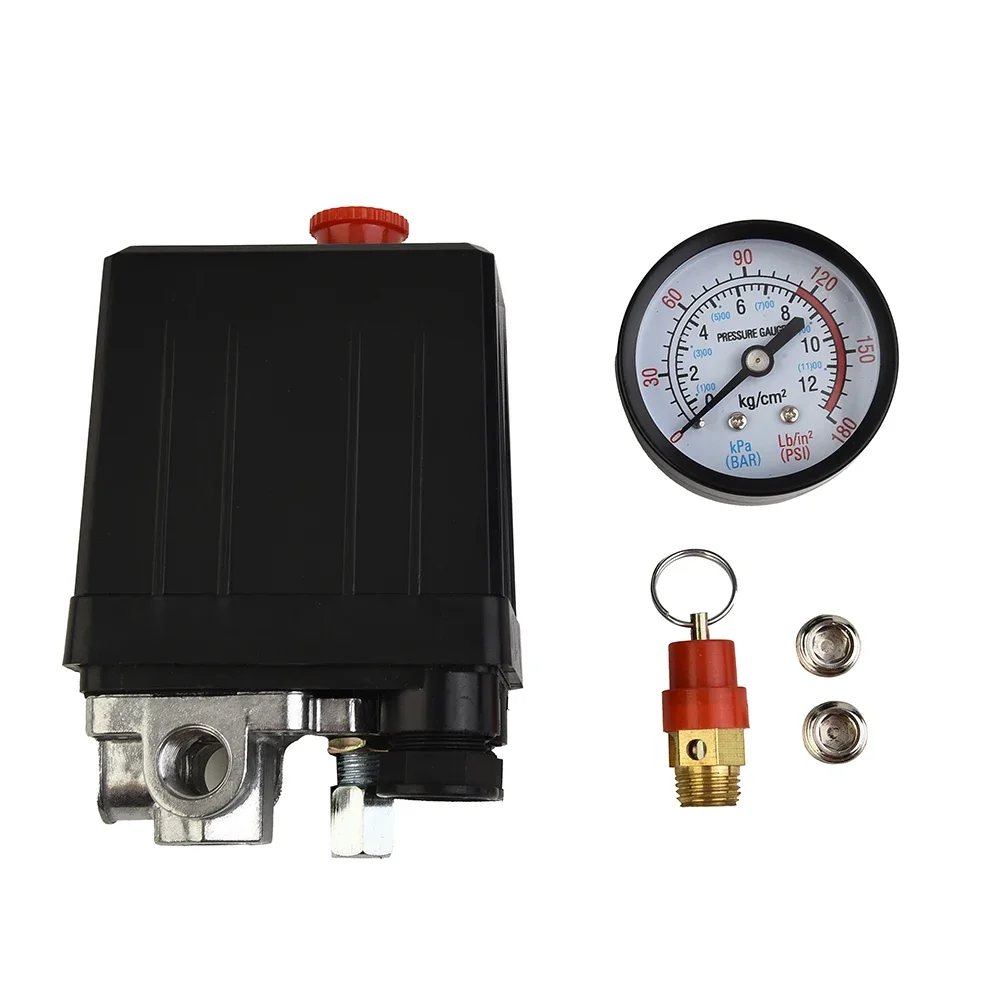 175psi 4 Port Air Compressor Pressure Switch Manifold Regulator Safety Valve Pneumatic Part Air Compressor Switch Blanking